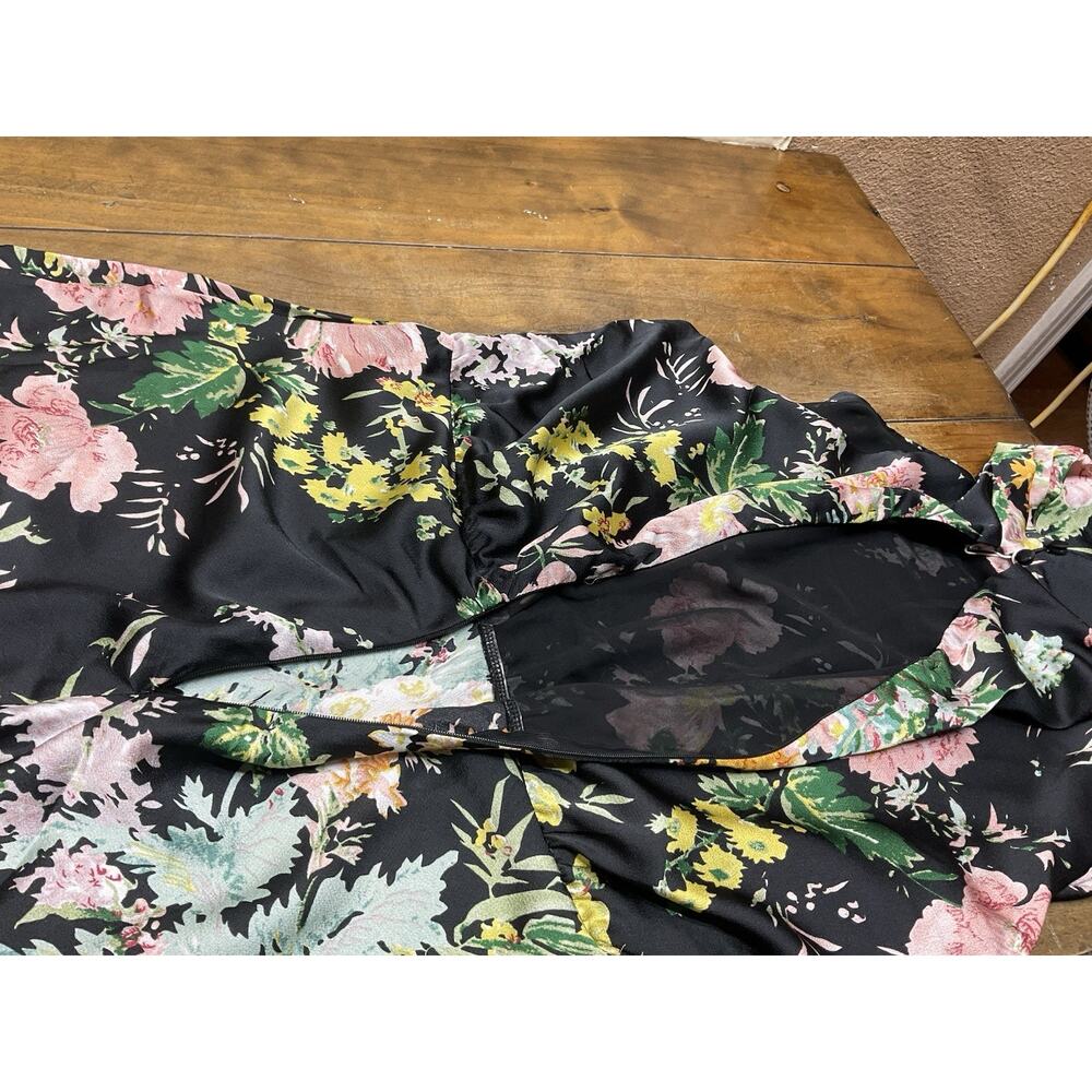 Petal & Pup Black Floral High-Neck Midi Dress - Picture 11 of 12